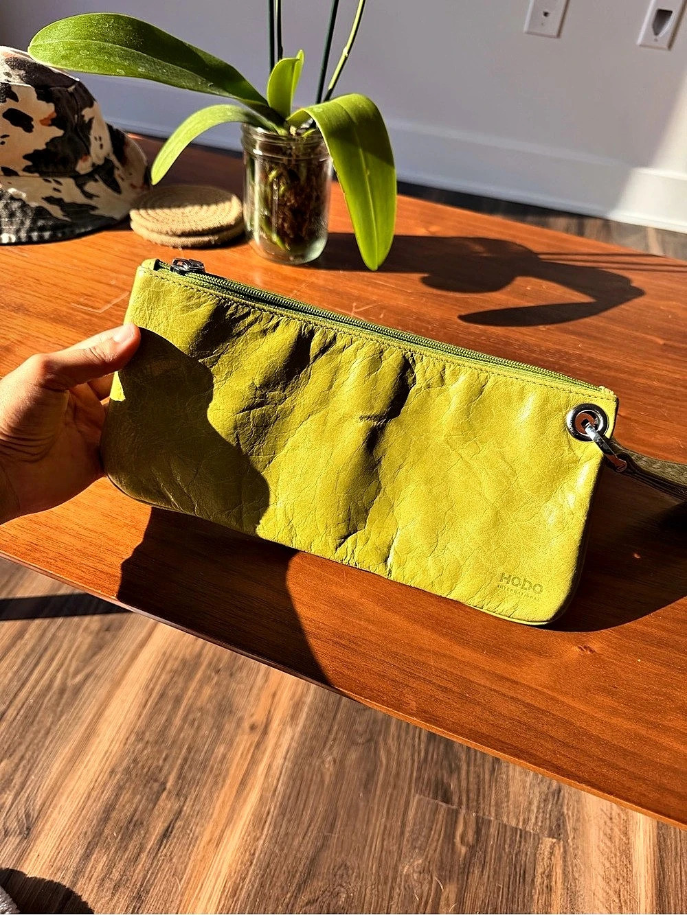 Hobo Wristlet Clutch in Green